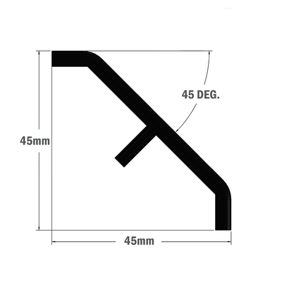 40-210-0 MODULAR SOLUTIONS ALUMINUM GUSSET 45MM X 45MM BLACK PLASTIC CAP COVER FOR 40-110-1, FOR A FINISHED APPEARANCE